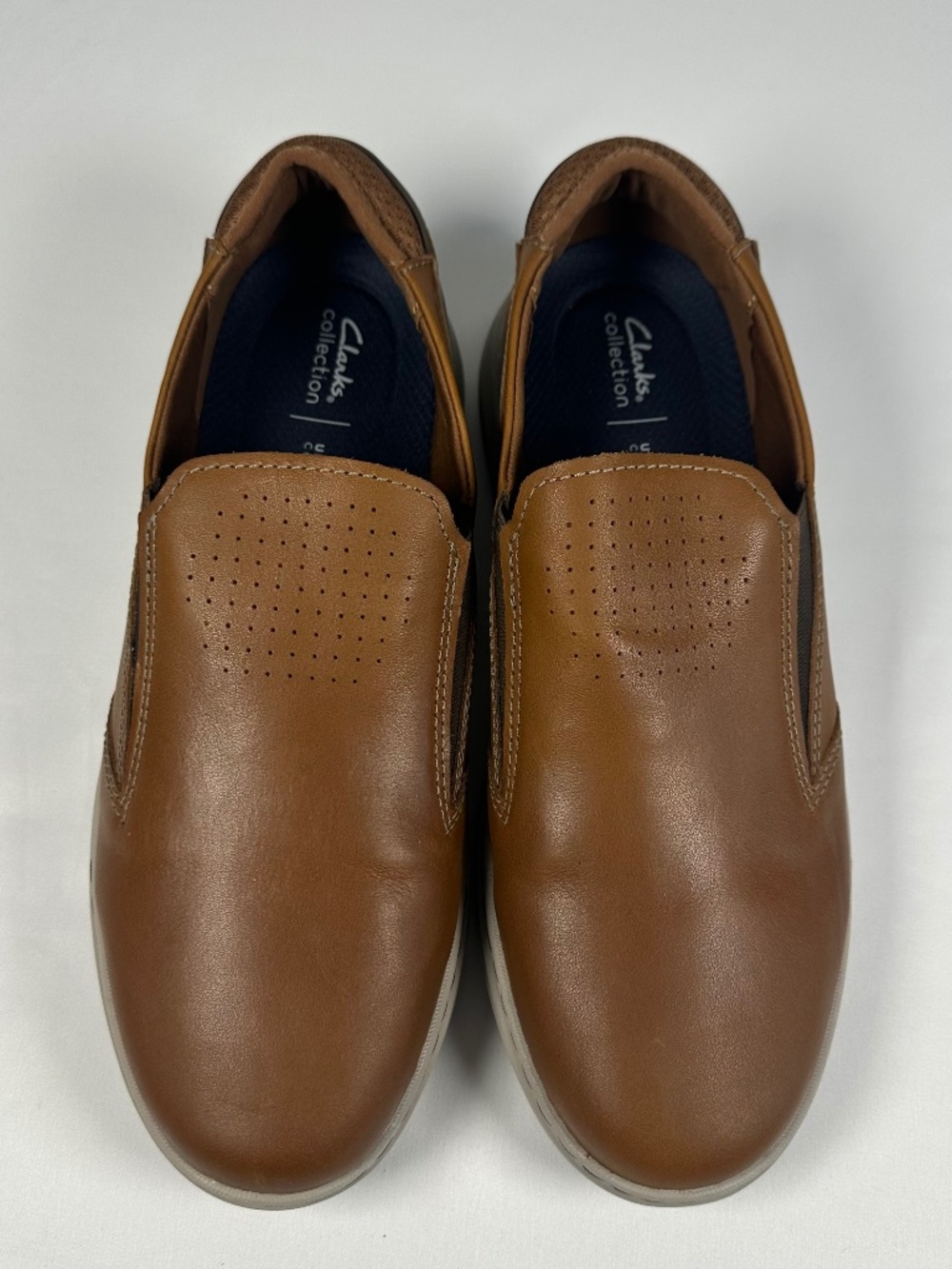 Clarks Collection Men's Craftwell Free Tan Leather Slip-On Shoes Size 11 Wide